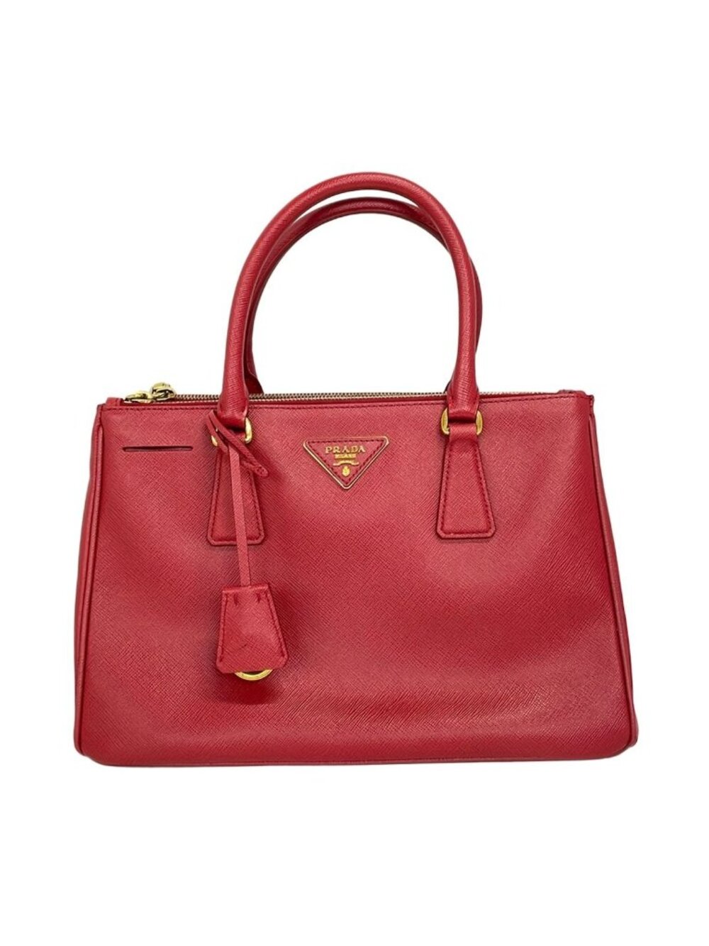 Prada Tote Bag Galleria Medium Vintage Small Red Leather